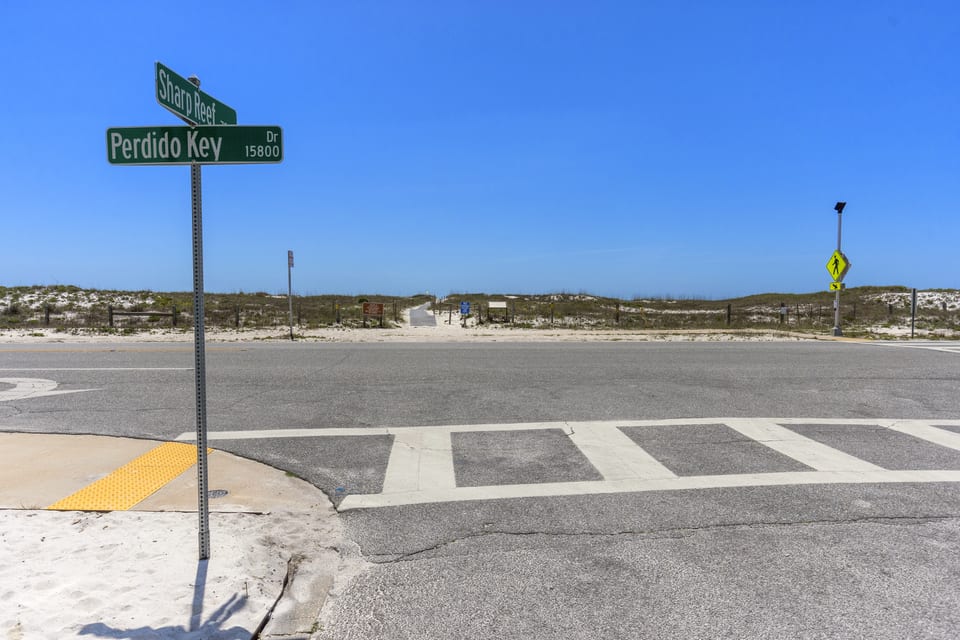 The crossing on Perdido Key Drive to the beach boardwalk