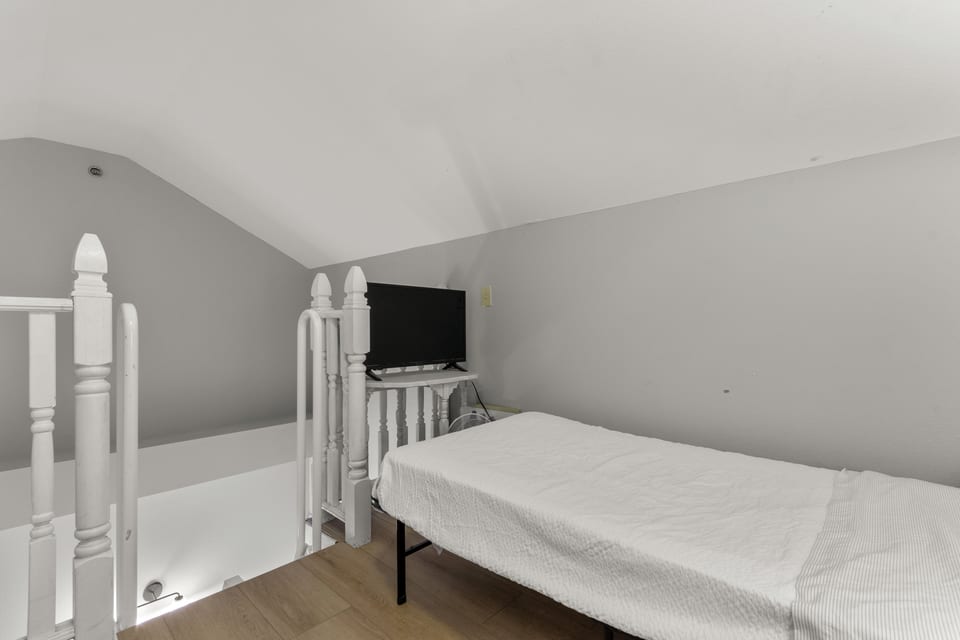 Loft bed with its own television